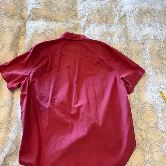 Rag 'n Bone Men's XL Gus Cotton Short Sleeve Shirt in Rouge - Picture 3 of 5